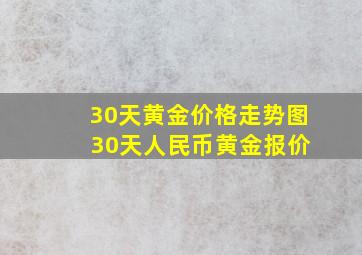 30天黄金价格走势图 30天人民币黄金报价